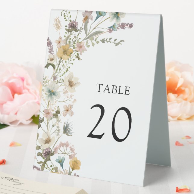 Floral Number Table Tent (In SItu (Wedding))