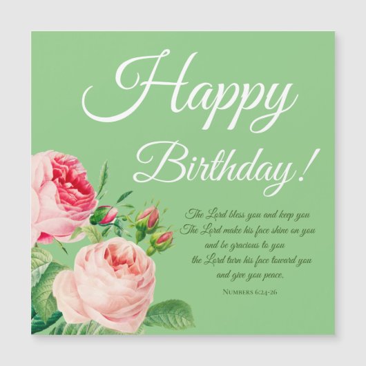 Floral Numbers 6:24-26 Birthday Magnet (Front)