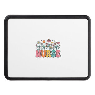 Floral Nurse Bubble Letter Vintage Style Shirt Des Hitch Cover