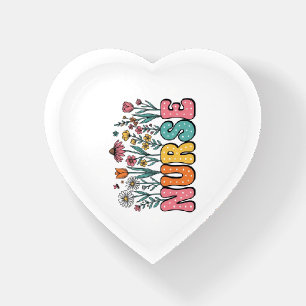 Floral Nurse Bubble Letter Vintage Style Shirt Des Paperweight