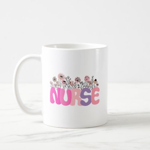 Floral Nurse  Coffee Mug