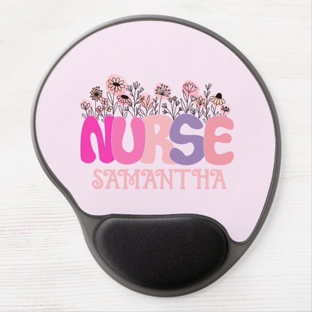 Floral Nurse Gel Mouse Pad (Front)