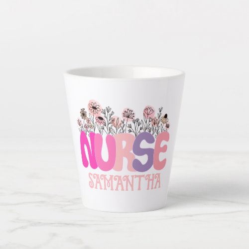 Floral Nurse Latte Mug