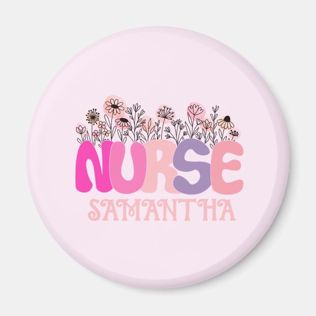 Floral Nurse Magnet (Front)