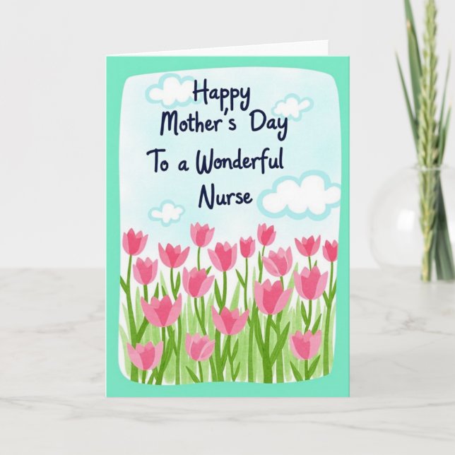 Floral Nurse Mothers Day Card (Front)