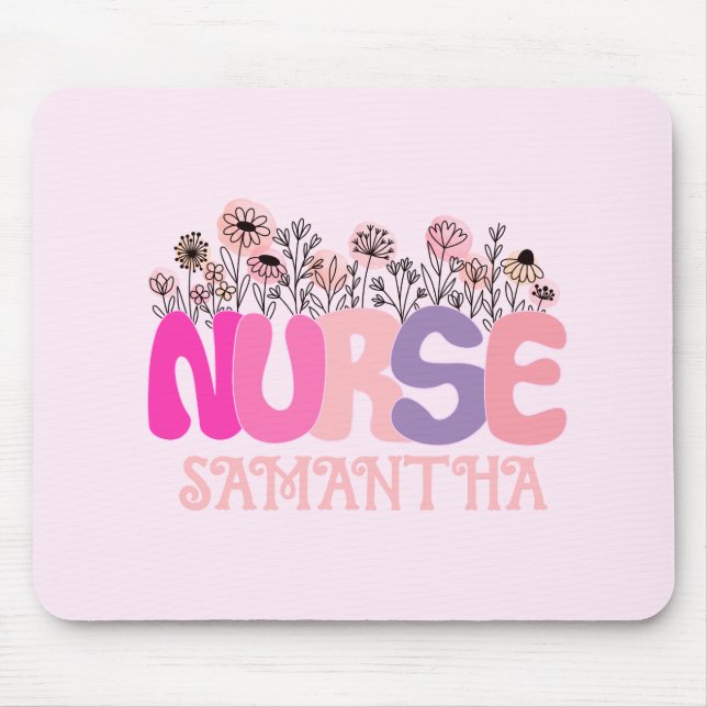 Floral Nurse Mouse Pad (Front)