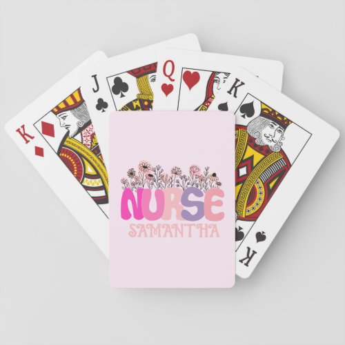 Floral Nurse Poker Cards