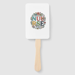 Floral Nurse Shirt Design Vintage Medical Art_1 Hand Fan