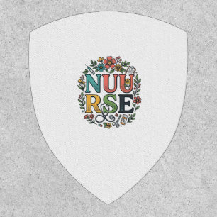 Floral Nurse Shirt Design Vintage Medical Art_1 Patch