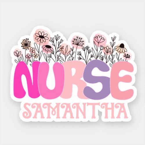Floral Nurse Sticker