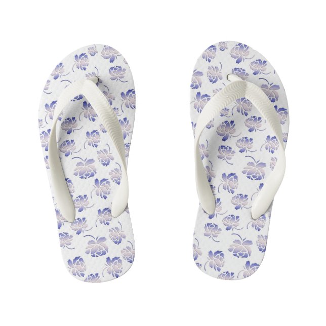 floral nursery pattern. kid's flip flops (Footbed)