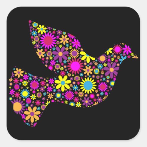 Floral of Peace Dove Sticker