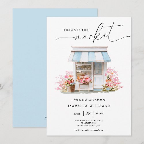 Floral Off The Market Bridal Shower Invitation
