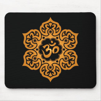 Floral Ohm Design (gold) Mouse Pad