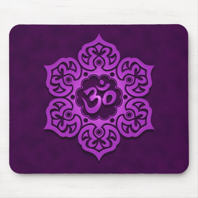 Floral Ohm Design (purple) Mouse Pad (Front)