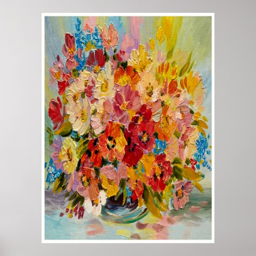 Floral Oil Painting Poster