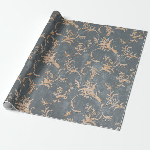 Floral old retro vintage ornament wallpaper on bac wrapping paper
