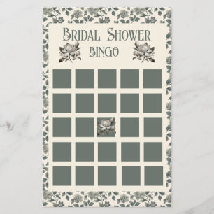 Floral Olive Blossoms In Green and Cream Flyer