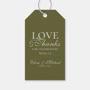 Floral Olive Green Wedding Favor Gift Tags