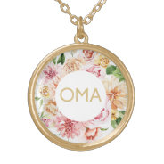 Floral Oma Gift Gold Plated Necklace at Zazzle