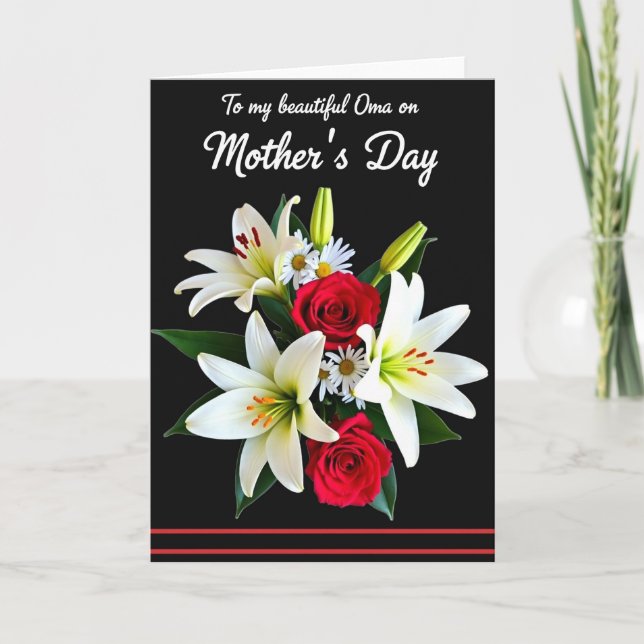 Floral Oma Mothers Day Card (Front)