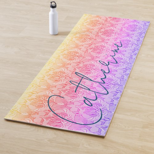 Floral Ombre Yoga Mat