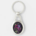 Floral on Black keychain