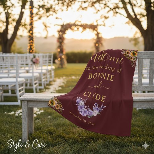Floral on Maroon Wedding Welcome 50