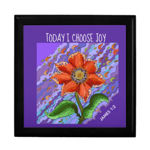 Floral on Purple (Today I Choose Joy) James 1:2 Gift Box