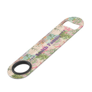 Floral on Wood Customize Popular Bar Key