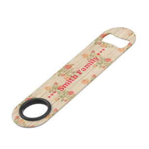 Floral on Wood Customize Popular Bar Key