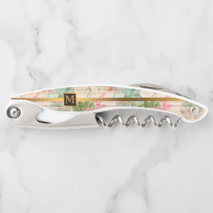 Floral on Wood Popular Gift Waiter's Corkscrew