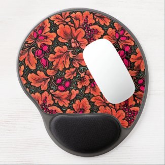 Floral /Orange And Pink Colors Gel Mouse Pad