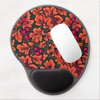 Floral /orange And Pink Colors Gel Mouse Pad by whatawonderfulworld at Zazzle