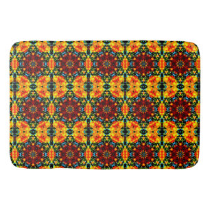 Floral Orange Bath Mat