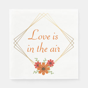 Floral Orange Country Wedding Love Fall Bridal Napkins