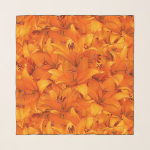 Floral Orange Garden Lily Photo Scarf
