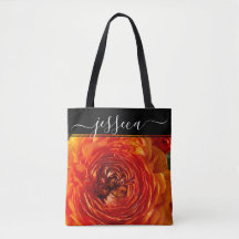 Floral Orange Ranunculus Photograph Personalized