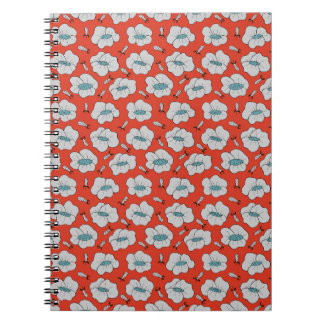 Floral Orange Spiral Photo Notebook