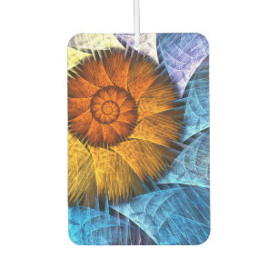 Floral Orange Yellow Blue Abstract Art Air Freshener