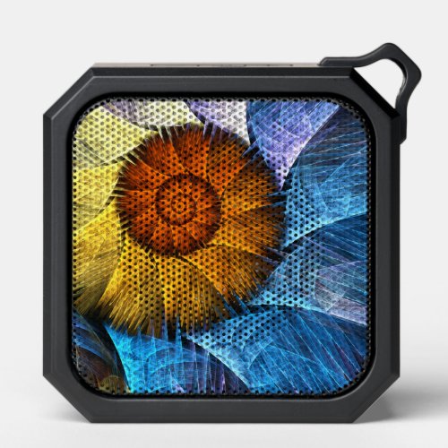 Floral Orange Yellow Blue Abstract Art Bluetooth Speaker