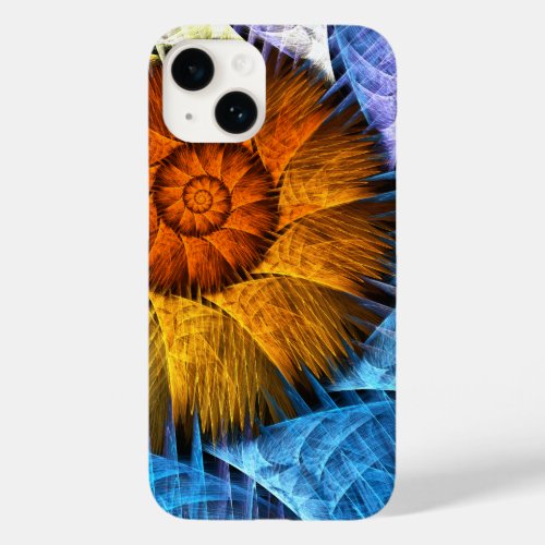 Floral Orange Yellow Blue Abstract Art Case_Mate iPhone 14 Case
