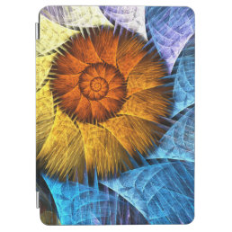 Floral Orange Yellow Blue Abstract Art iPad Air Cover