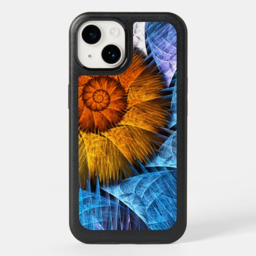 Floral Orange Yellow Blue Abstract Art OtterBox iPhone 14 Case