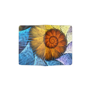 Floral Orange Yellow Blue Abstract Art Passport Holder