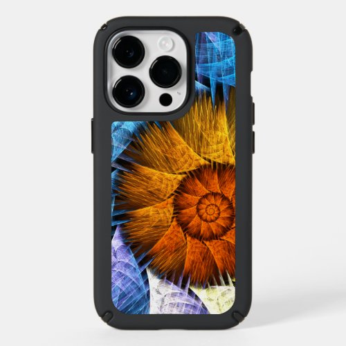 Floral Orange Yellow Blue Abstract Art Speck iPhone 14 Pro Case