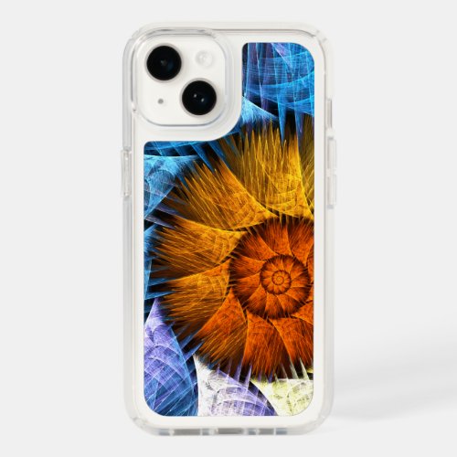 Floral Orange Yellow Blue Abstract Art Speck iPhone 14 Case