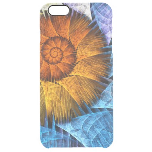 Floral Orange Yellow Blue Abstract Art Clear iPhone 6 Plus Case
