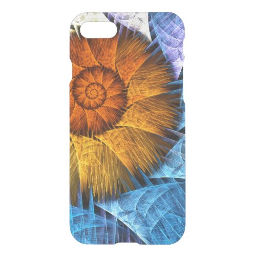 Floral Orange Yellow Blue Abstract Art iPhone SE87 Case