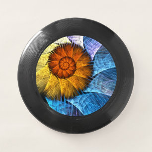 Floral Orange Yellow Blue Abstract Art Wham-O Frisbee